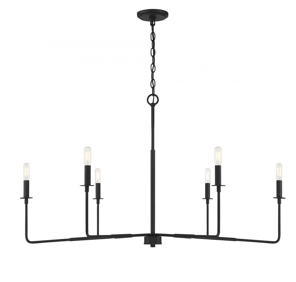 Salerno 6-Light Chandelier in Matte Black