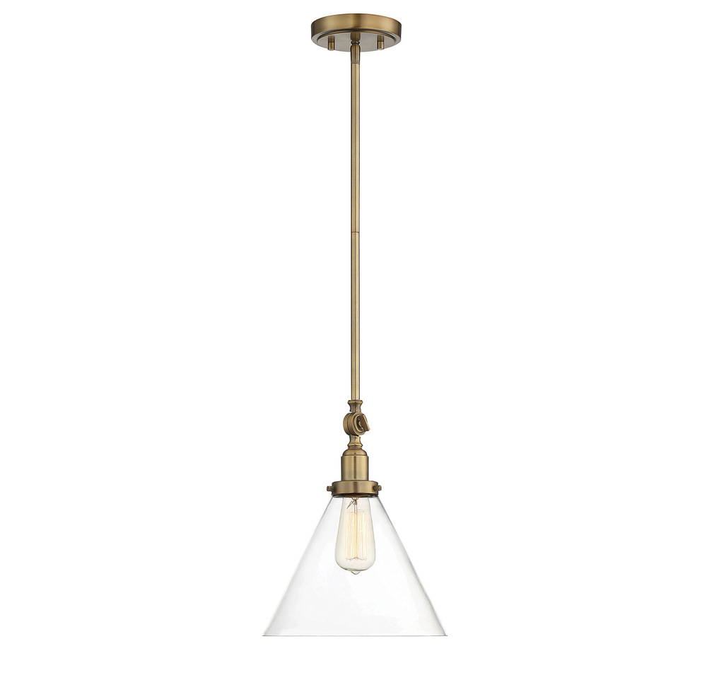 Drake 1-Light Pendant in Warm Brass