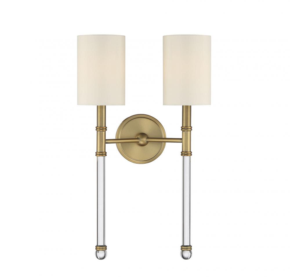 Fremont 2-Light Wall Sconce in Warm Brass