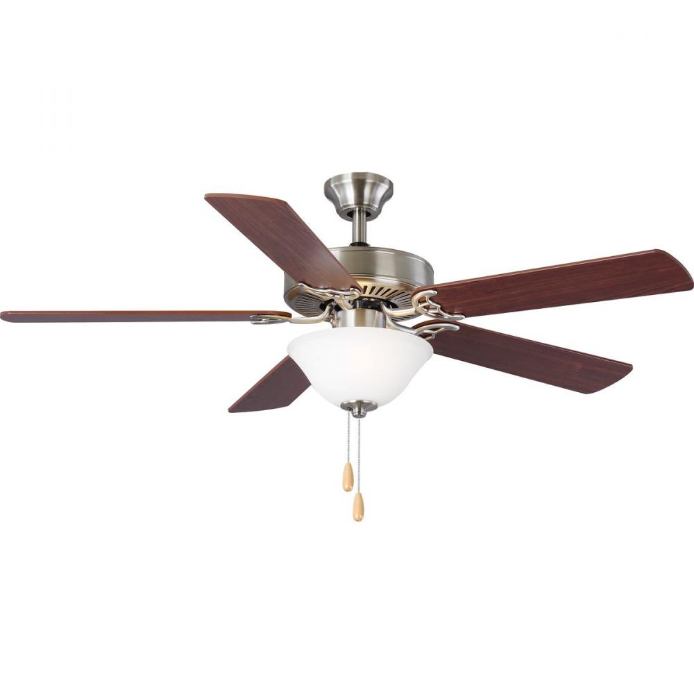 AirPro Collection 52" Five-Blade Ceiling fan with White Etched Light Kit