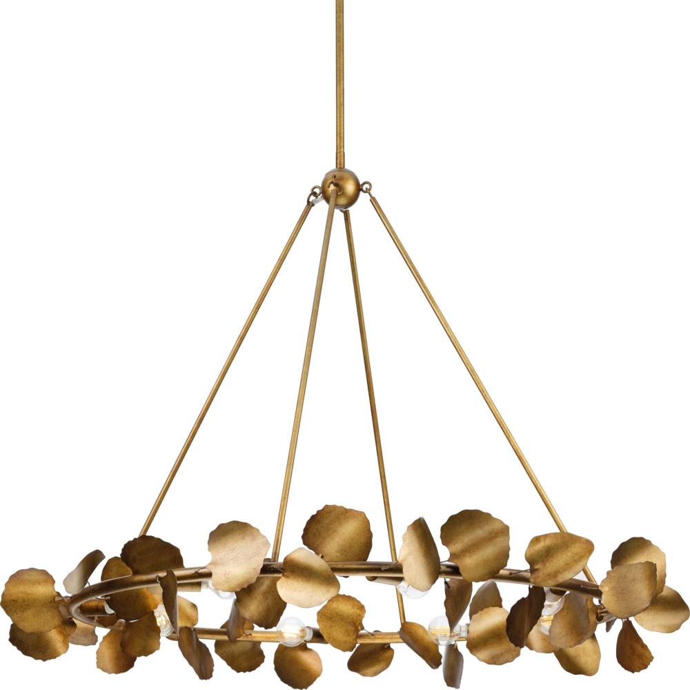 Laurel Collection Eight-Light Gold Ombre Transitional Chandelier