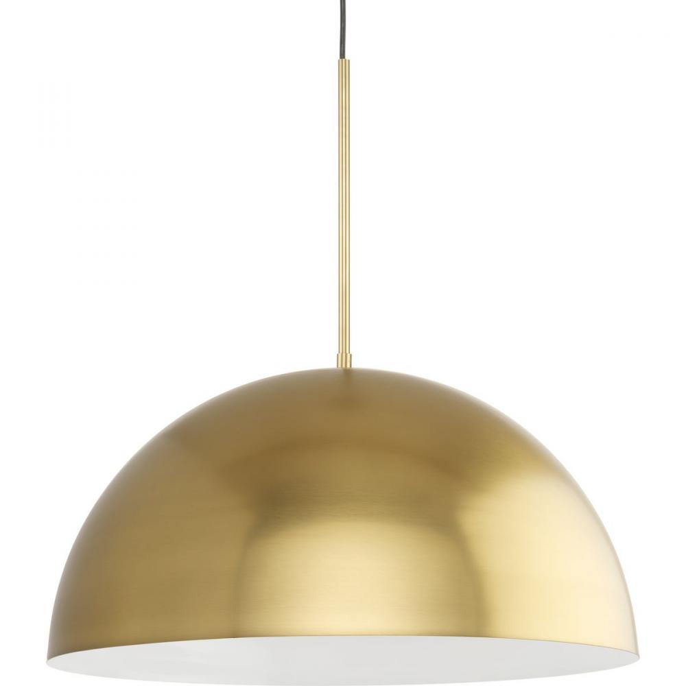 Perimeter Collection One-Light Brushed Gold Mid-Century Modern Pendant with metal Shade