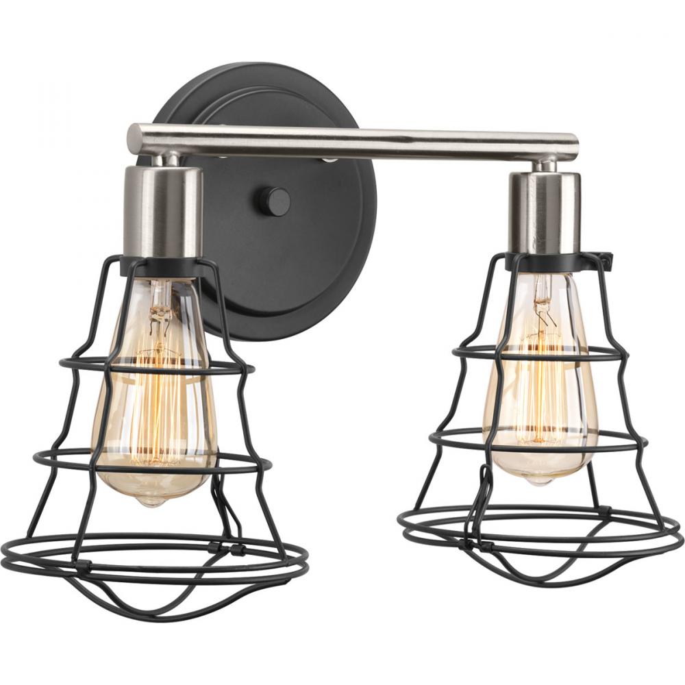 Gauge Collection Two-Light Graphite Farmhouse Bath Vanity Light