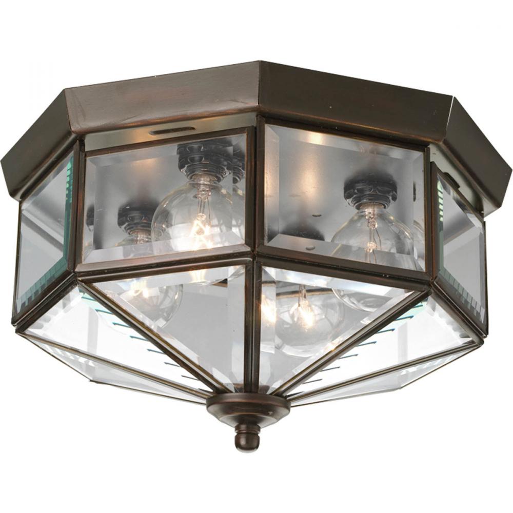 Four-Light Beveled Glass 11-1/8" Close-to-Ceiling