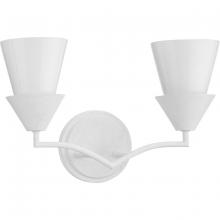 Progress P300496-197 - Pinellas Collection Two-Light White Plaster Contemporary Vanity Light