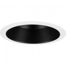 Progress P806006-031 - 6" Black Recessed Step Baffle Trim for 6" Shallow Housing (P806S Series)