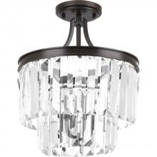 Progress P2325-20 - Glimmer Collection Three-Light 15-1/2" Semi-Flush Convertible