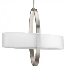 Progress P5058-09 - Four Light Brushed Nickel White Glass Up Pendant