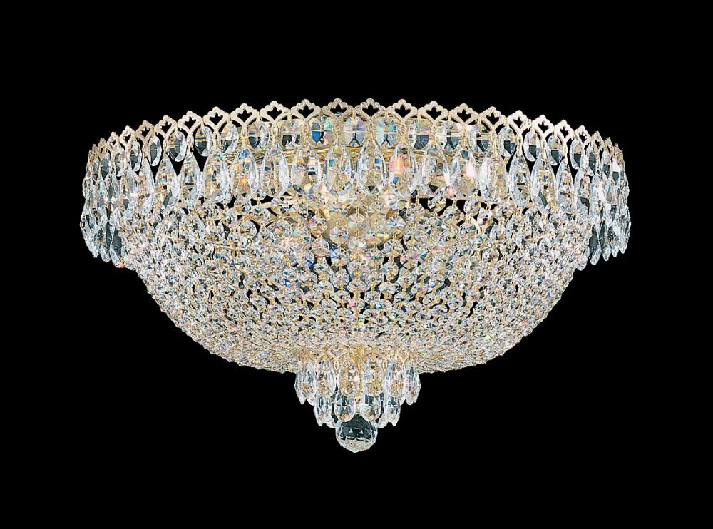 Camelot 6 Light 120V Flush Mount in Polished Silver with Optic Crystal