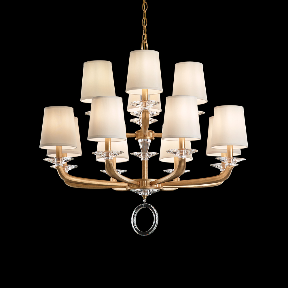 Emilea 12 Light 120V Chandelier in Heirloom Bronze with Optic Crystal