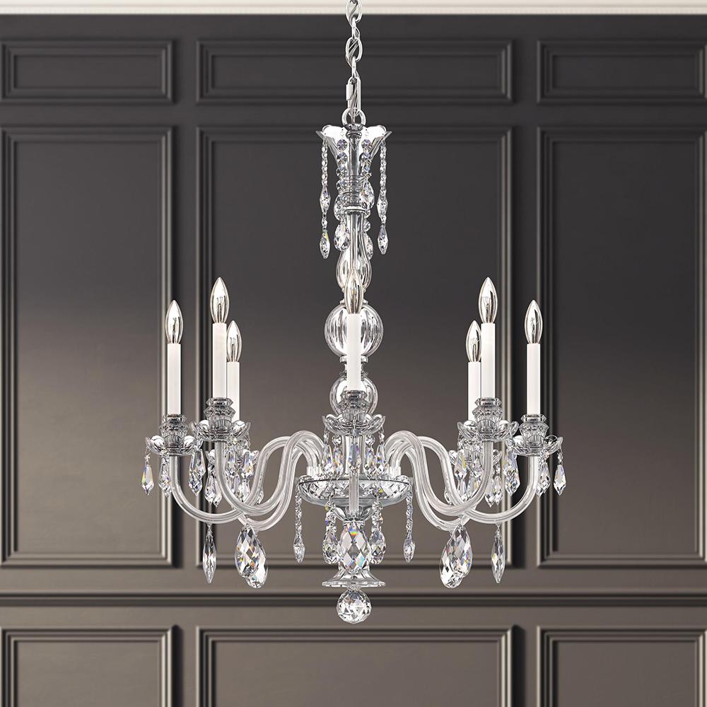 Hamilton Nouveau 8 Light 120V Chandelier in Polished Silver with Heritage Handcut Crystal