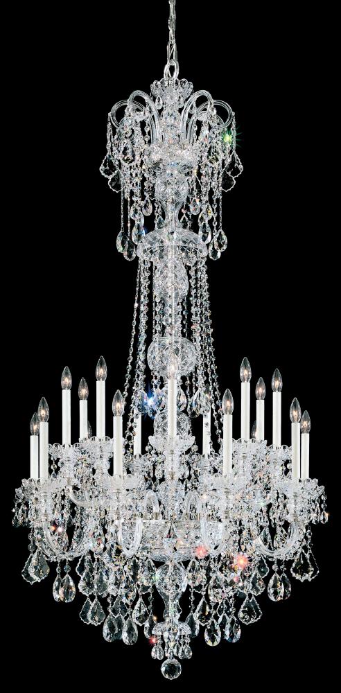 Olde World 23 Light 120V Chandelier in Polished Silver with Radiance Crystal