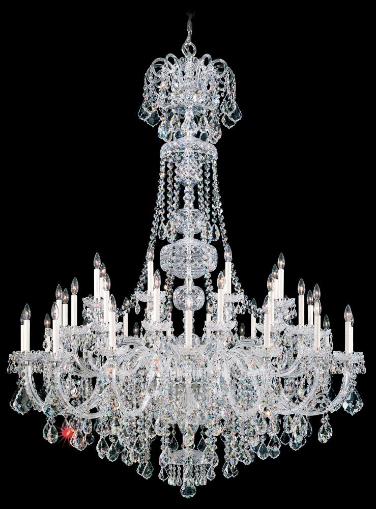 Olde World 45 Light 120V Chandelier in Polished Silver with Heritage Handcut Crystal