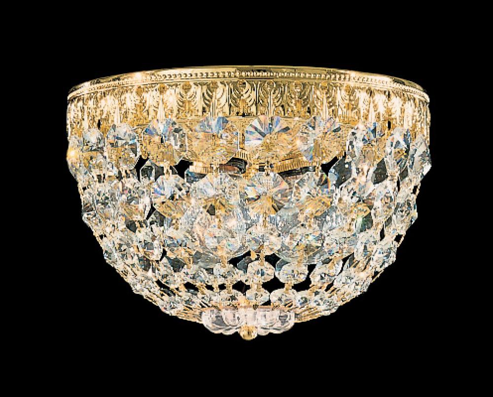 Petit Crystal 3 Light 120V Flush Mount in Aurelia with Optic Crystal