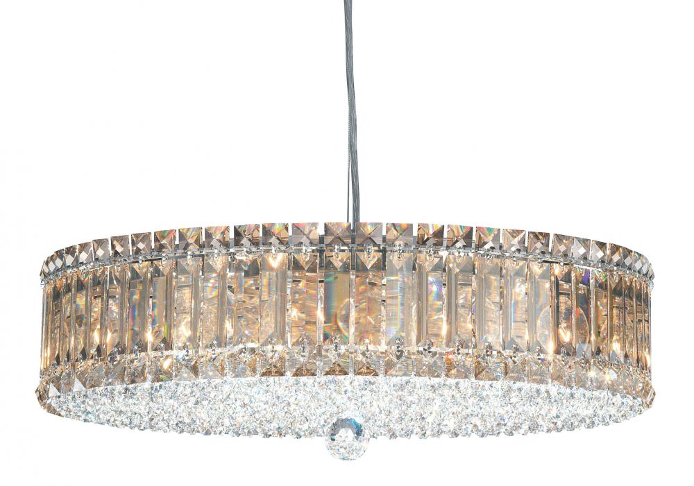 Plaza 15 Light 120V Pendant in Polished Stainless Steel with Optic Crystal