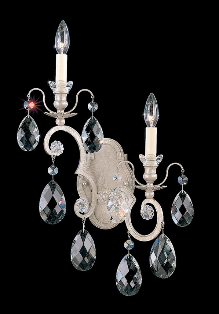 Renaissance 2 Light 120V Wall Sconce in Etruscan Gold with Heritage Handcut Crystal