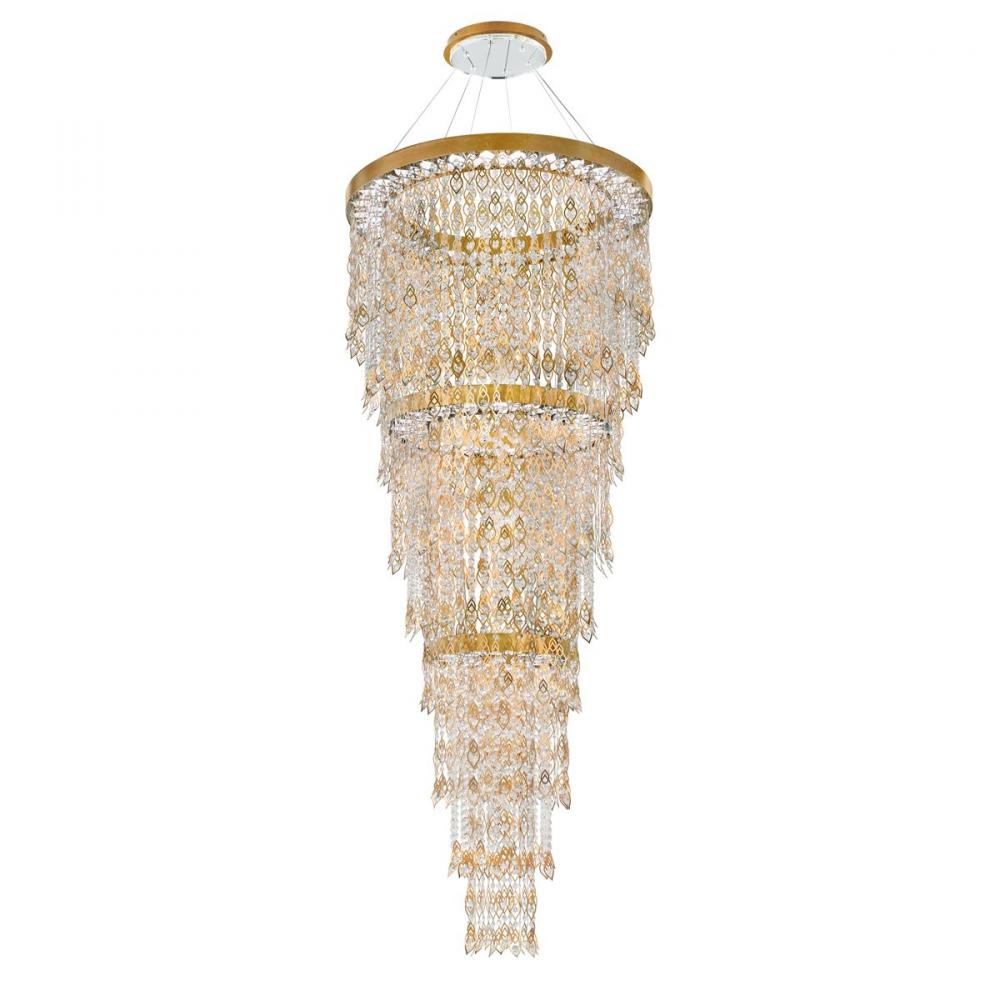 Pavona 36 120-277V Pendant in Antique Silver with Radiance Crystal