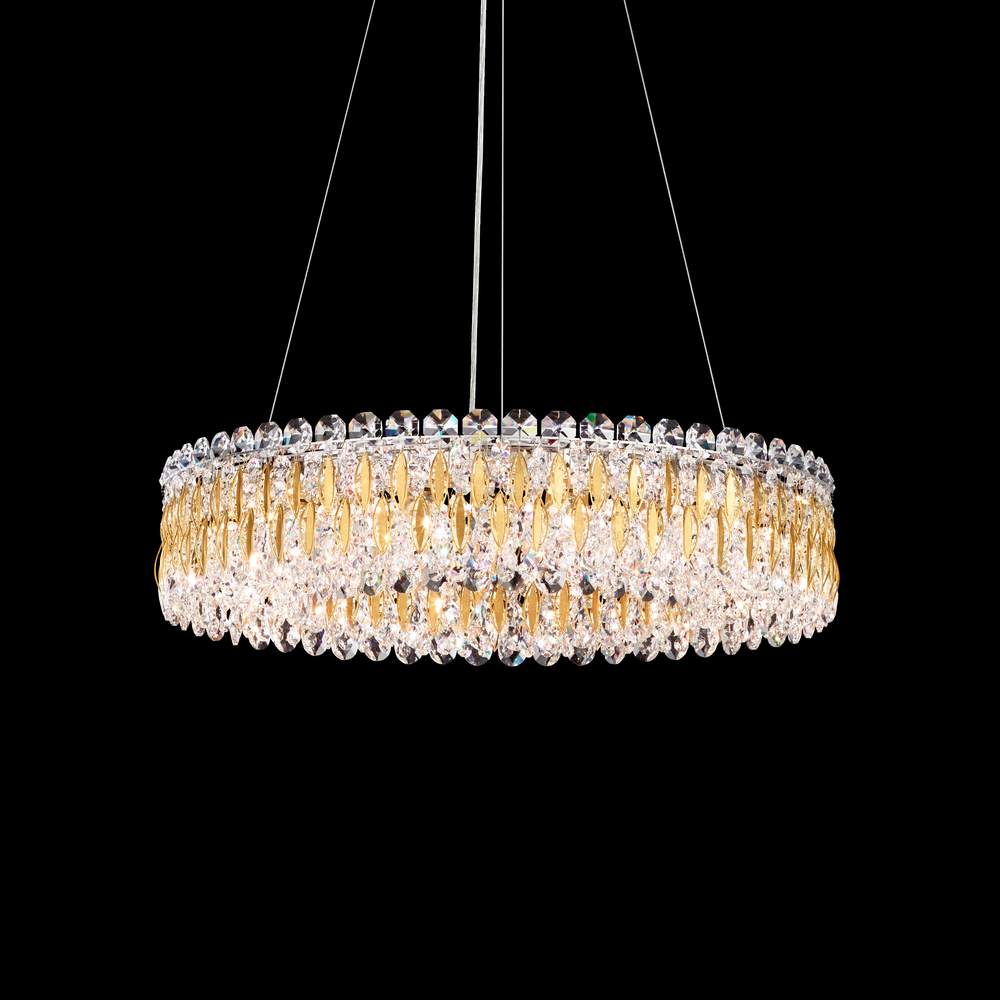 Sarella 12 Light 120V Pendant in White with Heritage Handcut Crystal