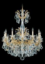 Schonbek 1870 5011-23 - La Scala 12 Light 120V Chandelier in Etruscan Gold with Clear Heritage Handcut Crystal