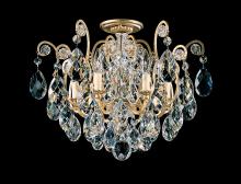 Schonbek 1870 3784-23 - Renaissance 6 Light 120V Semi-Flush Mount in Etruscan Gold with Heritage Handcut Crystal