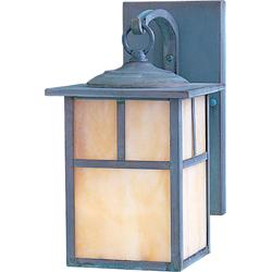 One Light Pewter Honey Glass Wall Lantern