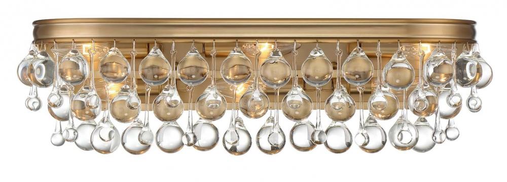 Calypso 6 Light Crystal Teardrop Vibrant Gold Sconce