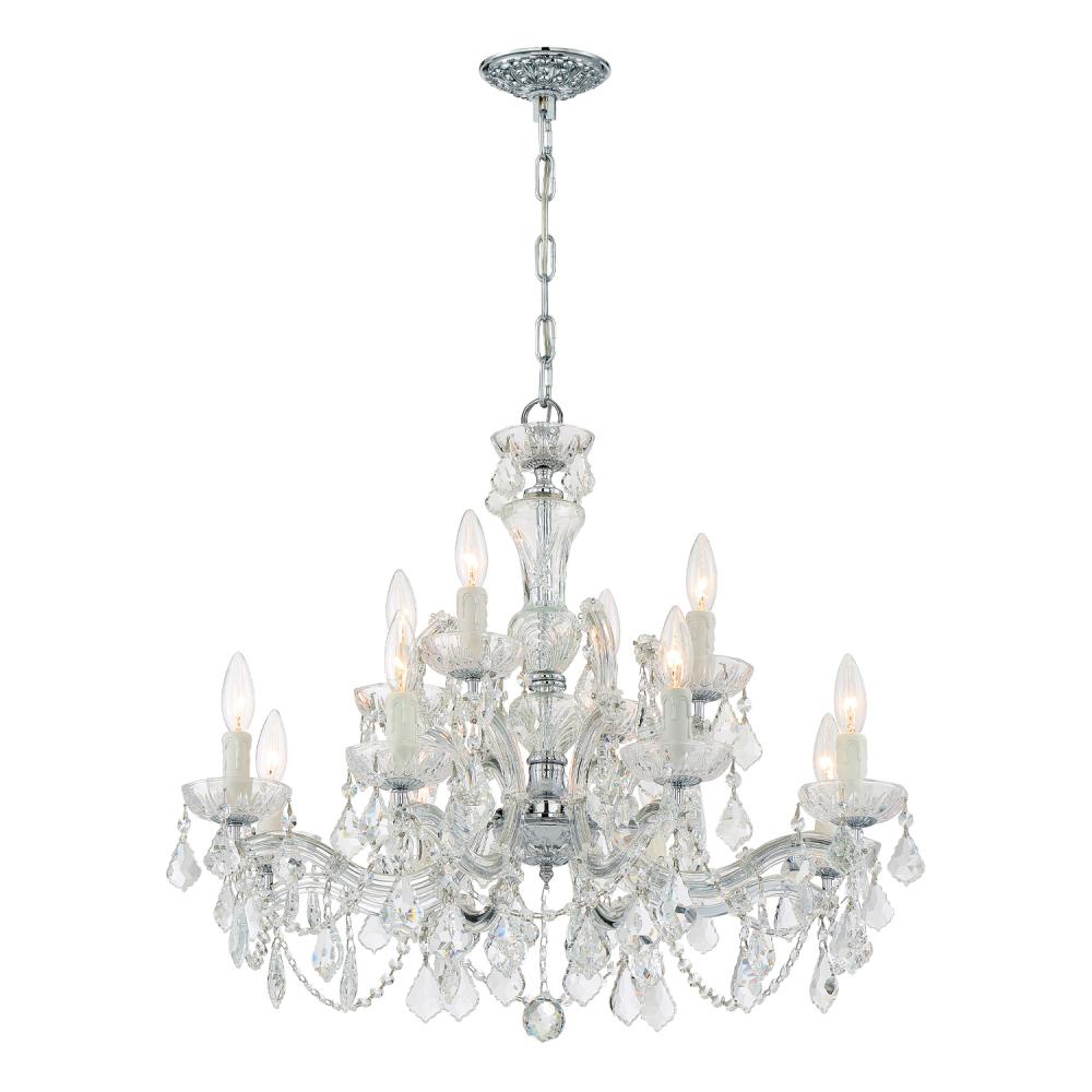 Maria Theresa 12 Light Swarovski Strass Crystal Polished Chrome Chandelier