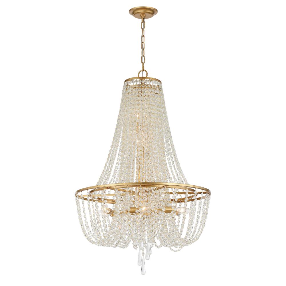 Arcadia 9 Light Antique Gold Chandelier