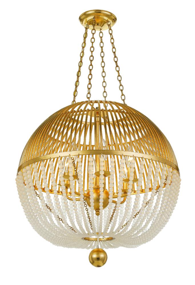 Duval 6 Light Antique Gold Pendant