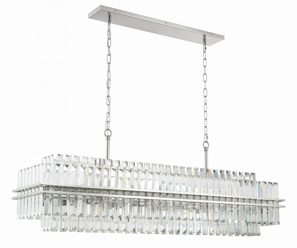 Hayes 16 Light Polished Nickel Linear Chandelier