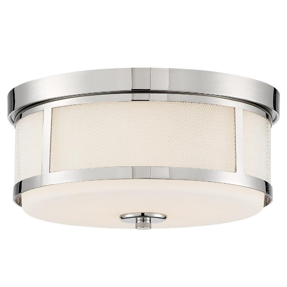 Trevor 2 Light Polished Nickel Flush Mount