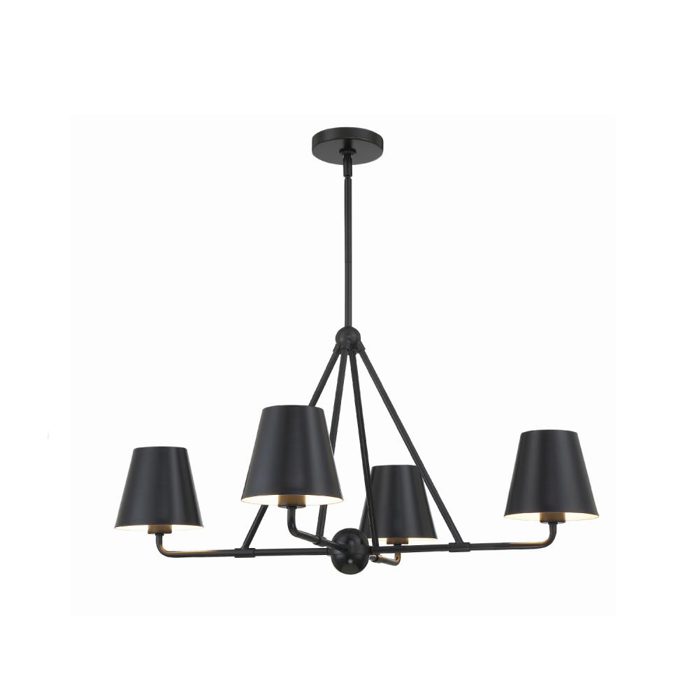 Xavier 4 Light Matte Black Chandelier