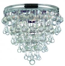 Crystorama 135-CH - Calypso 3 Light Crystal Teardrop Polished Chrome Flush Mount