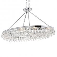 Crystorama 279-CH - Calypso 8 Light Crystal Teardrop Chrome Oval Chandelier