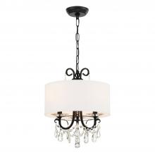 Crystorama 6623-MK-CL-MWP - Othello 3 Light Matte Black Mini Chandelier