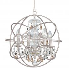 Anzalone Electric and Lighting Items 9025-OS-GS-MWP - Solaris 4 Light Golden Shadow Crystal Olde Silver Mini Chandelier