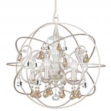 Anzalone Electric and Lighting Items 9026-OS-GS-MWP - Solaris 5 Light Gold Crystal Olde Silver Sphere Chandelier