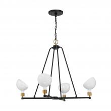 Crystorama GIG-814-BK-AG - Gigi 4 Light Black + Aged Brass Chandelier