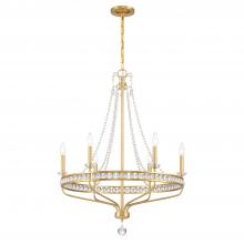 Crystorama SEV-1806-AG - Seville 6 Light Aged Brass Chandelier