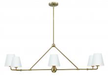 Crystorama XAV-B9306-VG-WH - Xavier 6 Light Vibrant Gold + White Chandelier