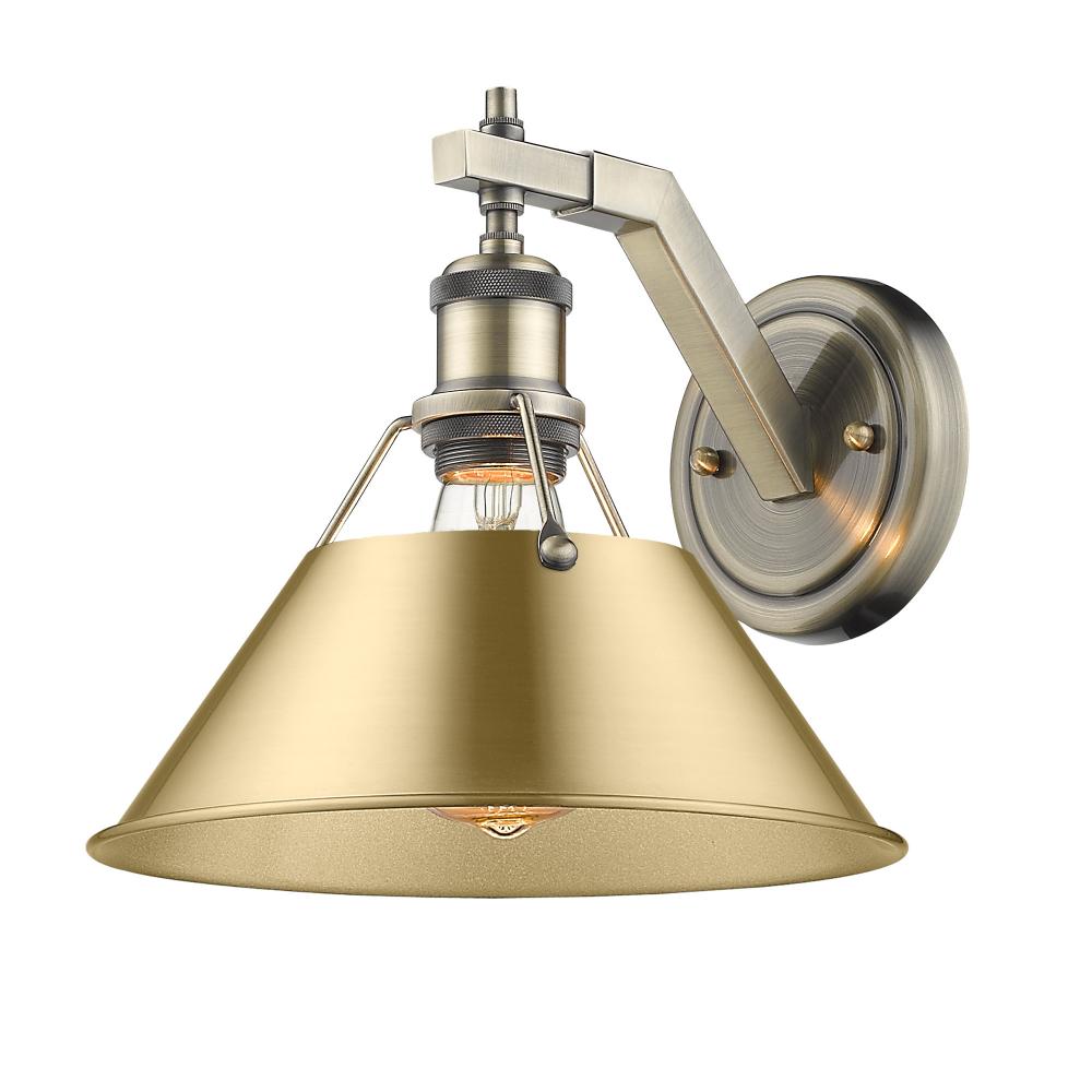 Orwell 1-Light Wall Sconce in Aged Brass with Brushed Champagne Bronze