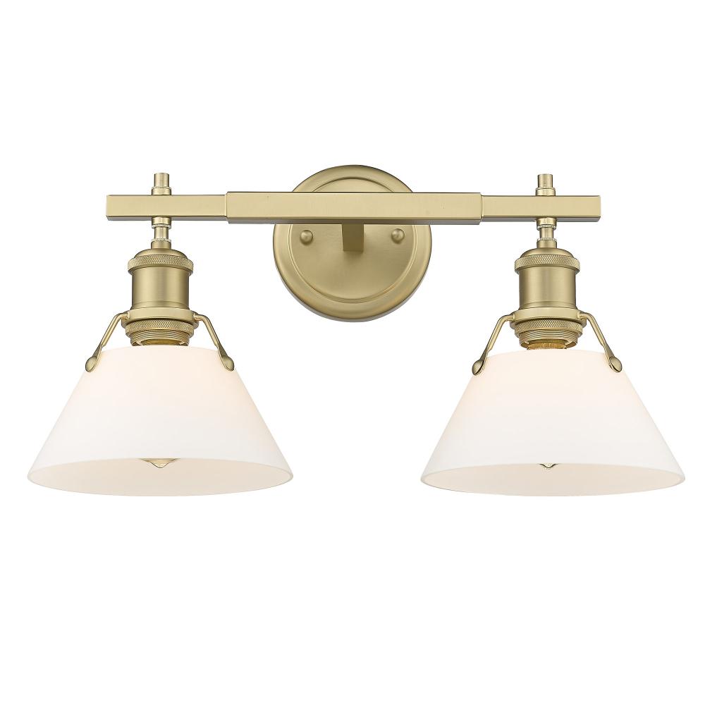 Orwell 2-Light Vanity Light in Brushed Champagne Bronze with Opal Glass