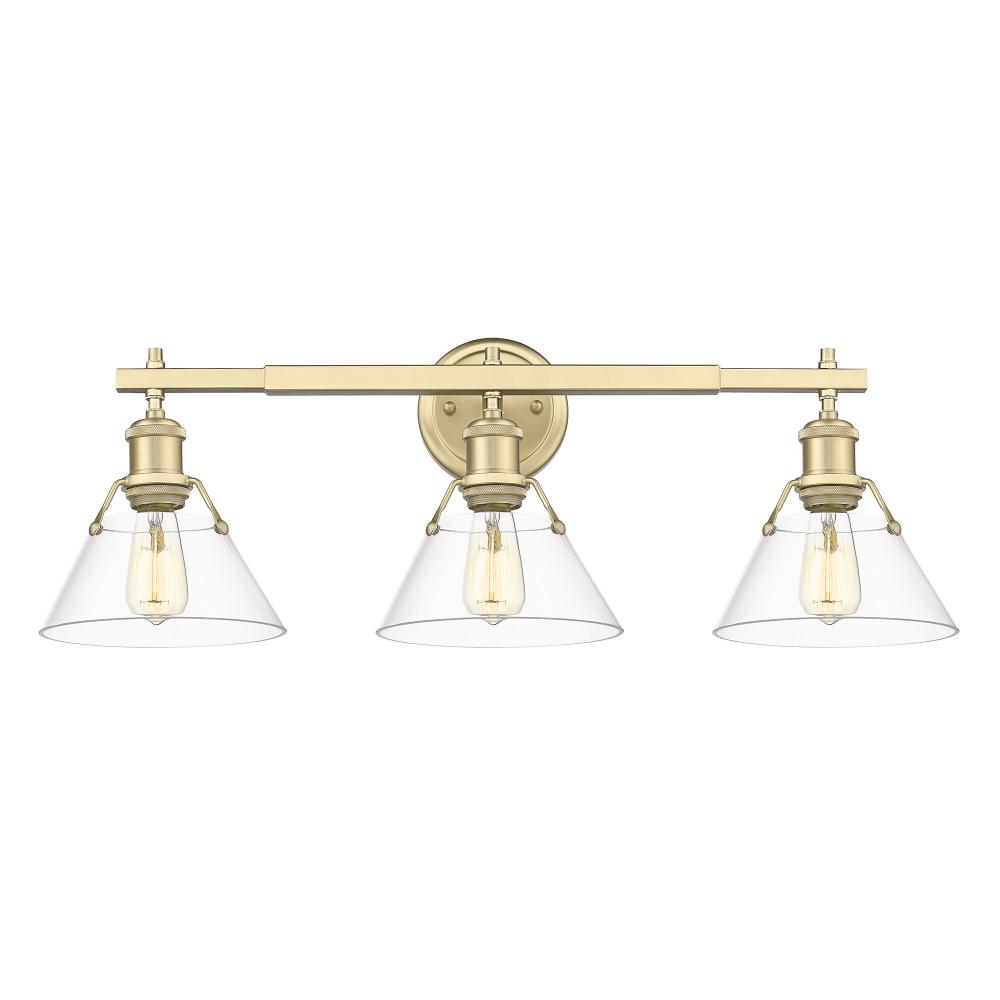 Orwell 3-Light Vanity Light in Brushed Champagne Bronze with Clear Glass