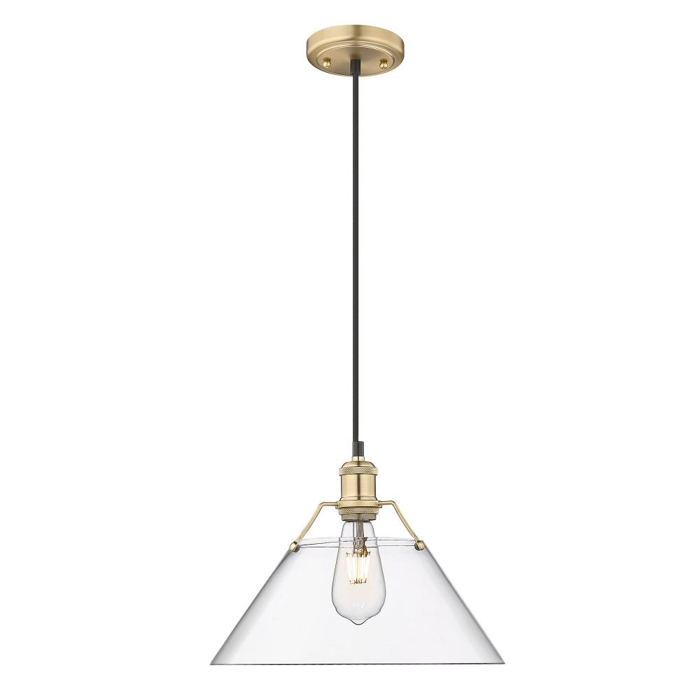 Orwell 14" Wide Large Pendant in Brushed Champagne Bronze with Clear Glass