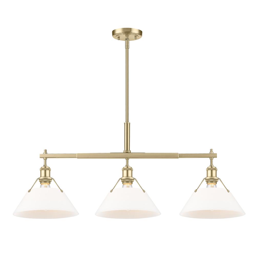 Orwell 3-Light Linear Pendant in Brushed Champagne Bronze with Opal Glass