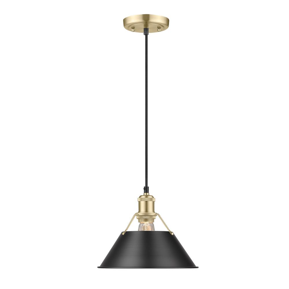 Orwell BCB Medium Pendant - 10" in Brushed Champagne Bronze with Matte Black shade