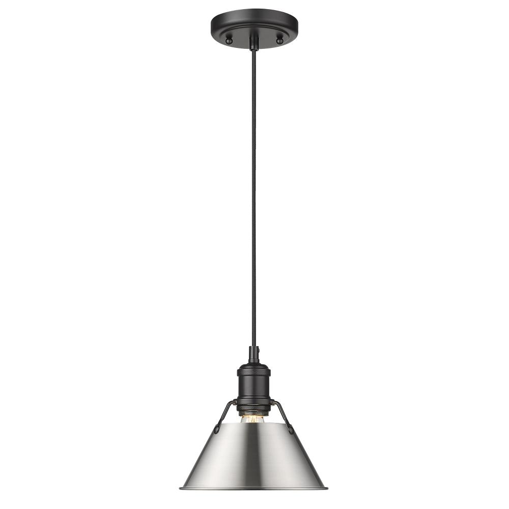 Orwell 7.5" Wide Small Pendant in Matte Black with Pewter