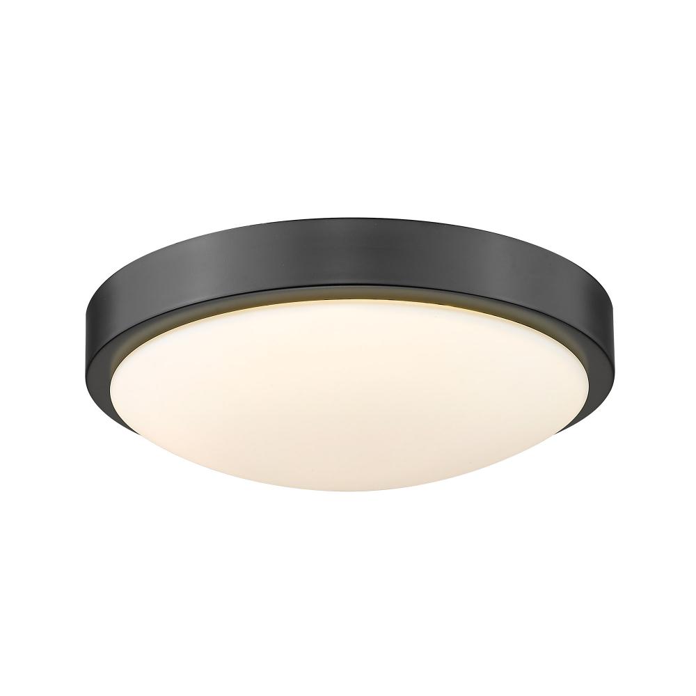 Gabi 10" Flush Mount in Matte Black with Opal Glass