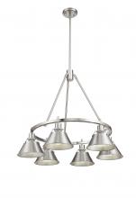 Golden 3306-6 PW-PW - Orwell PW 6 Light Chandelier in Pewter with Pewter shades