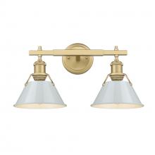 Golden 3306-BA2 BCB-DB - Orwell BCB 2 Light Bath Vanity in Brushed Champagne Bronze with Dusky Blue shades